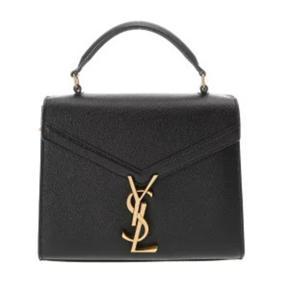 Saint Laurent Cassandra Top Handle Black Grained Calfskin Handbag
